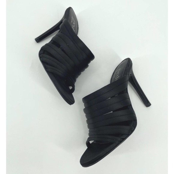 Pedro Garcia Heels Black Satin Stiletto Sz 7 37 NEW NWOB N22 - Picture 2 of 6